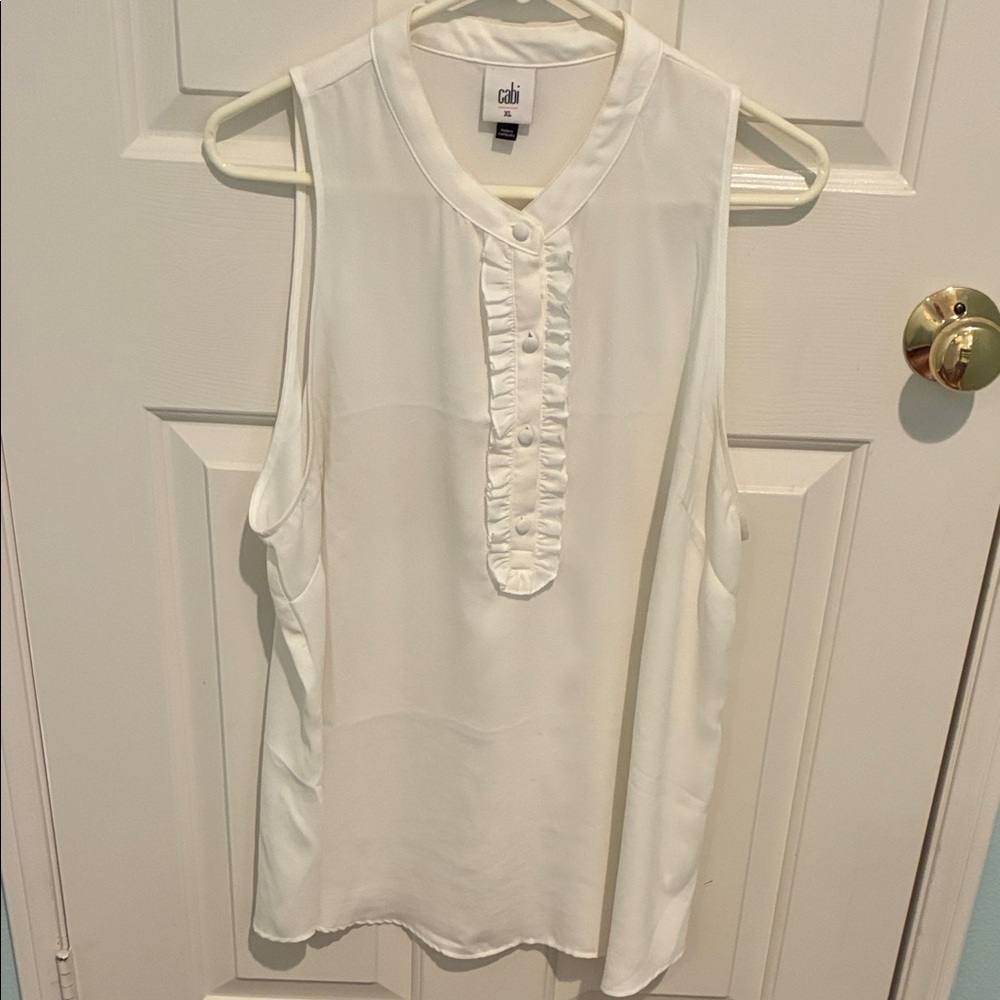 CAbi Women's Cream Sleeveless Blouse